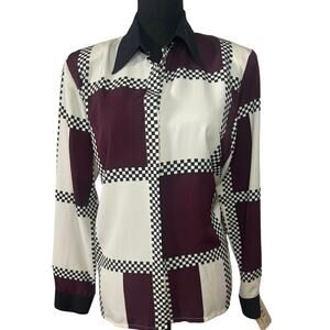 Vintage Bora Bora Checkered Blouse